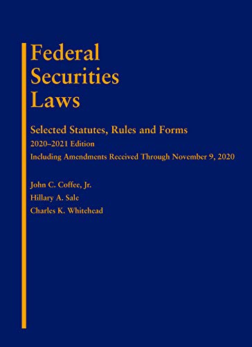 Imagen de archivo de Federal Securities Laws: Selected Statutes, Rules and Forms, 2020-2021 Edition a la venta por BooksRun