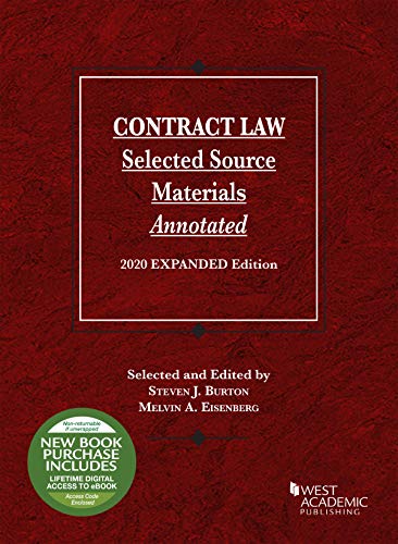 Beispielbild fr Contract Law, Selected Source Materials Annotated, 2020 Expanded Edition (Selected Statutes) zum Verkauf von BooksRun