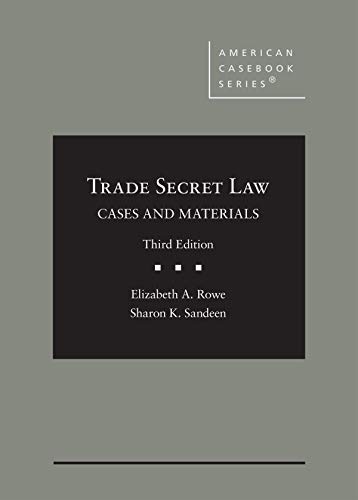 Stock image for Trade Secret Law: Cases and Materials (American Casebook Series) for sale by BooksRun