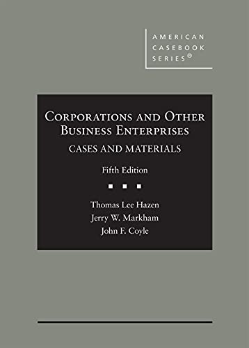 Beispielbild fr Corporations and Other Business Enterprises, Cases and Materials (American Casebook Series) zum Verkauf von BooksRun