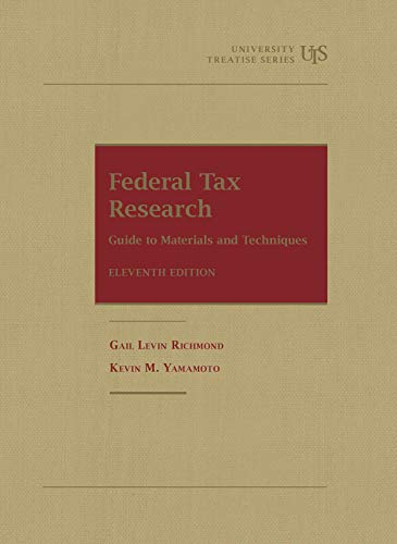 9781647082833: Federal Tax Research: Guide to Materials and Techniques (University Treatise Series)
