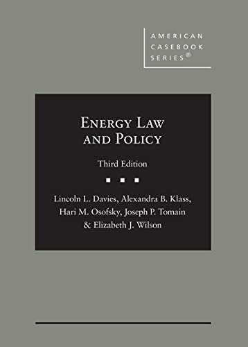 Beispielbild fr Energy Law and Policy (American Casebook Series) zum Verkauf von BooksRun