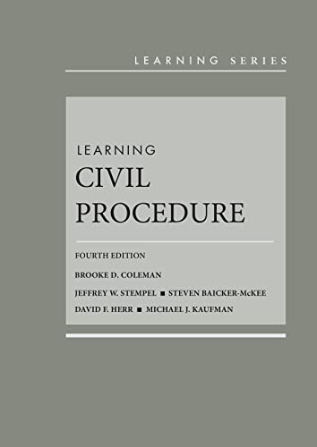 Beispielbild fr Learning Civil Procedure (Learning Series) zum Verkauf von BooksRun