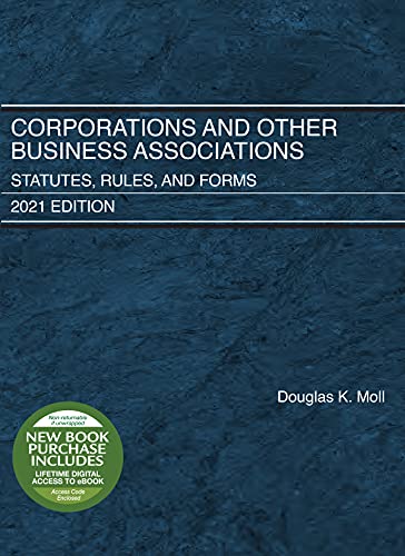 Beispielbild fr Corporations and Other Business Associations: Statutes, Rules, and Forms, 2021 Edition (Selected Statutes) zum Verkauf von BooksRun