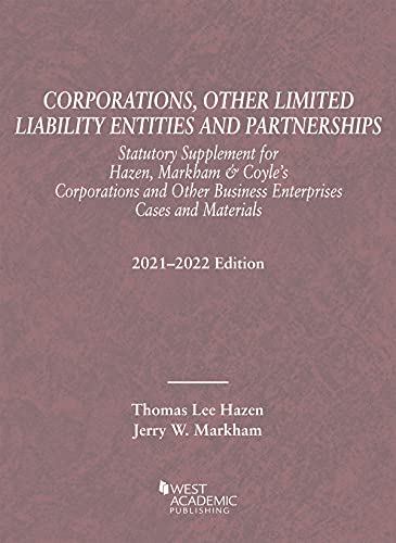 Stock image for Corporations, Other Limited Liability Entities And Partnerships, Statutory Supplement, 2021-2022 for sale by Revaluation Books