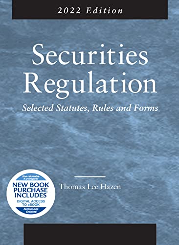 Beispielbild fr Securities Regulation, Selected Statutes, Rules and Forms, 2022 Edition zum Verkauf von Better World Books