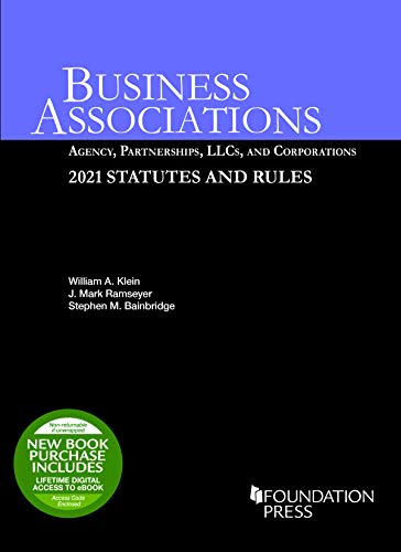 9781647088774: Business Associations: Agency, Partnerships, LLCs, and Corporations, 2021 Statutes and Rules (Selected Statutes)