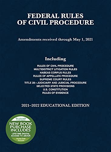 Stock image for Federal Rules of Civil Procedure, Educational Edition, 2021-2022 (Selected Statutes) for sale by BooksRun
