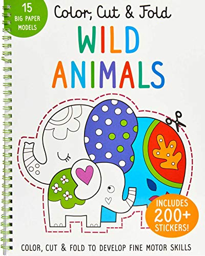 9781647223021: Color, Cut, and Fold: Wild Animals: (Lions, Tigers, Elephants, Art books for kids 4 - 8, Boys and Girls Coloring, Creativity and Fine Motor Skills, Kids Origami)