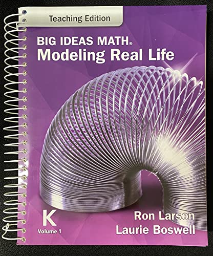 Stock image for Big Ideas Math: Modeling Real Life (2022) - Grade K Teaching Edition Volume 1 for sale by HPB-Red