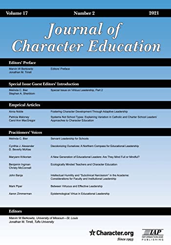 Stock image for Journal of Character Education: Volume 17 #2 for sale by Lucky's Textbooks