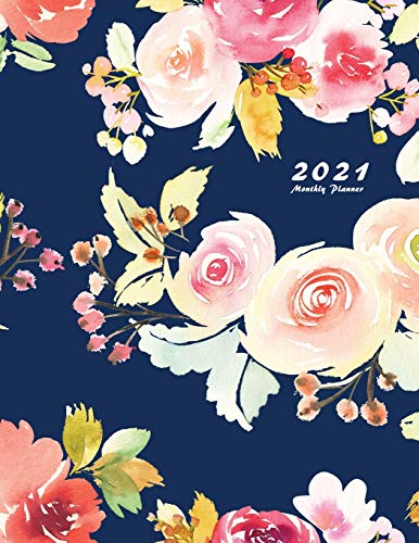 Imagen de archivo de 2021 Monthly Planner: 2021 Planner Monthly 8.5 x 11 with Beautiful Coloring Pages (Volume 2) a la venta por PlumCircle