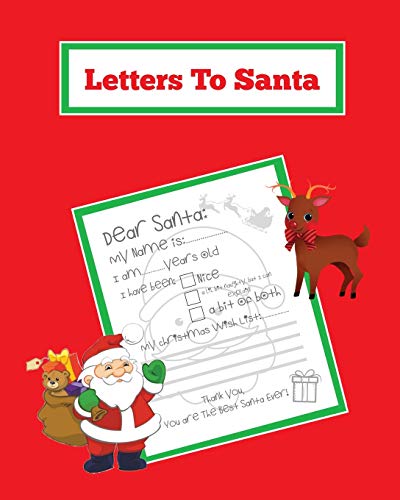 Stock image for Letters To Santa: Blank Letter Templates To Write To Santa Claus For The Holiday, Writing Christmas Gift Wish List For Kids & Children, Journal, Notebook, Book for sale by PlumCircle