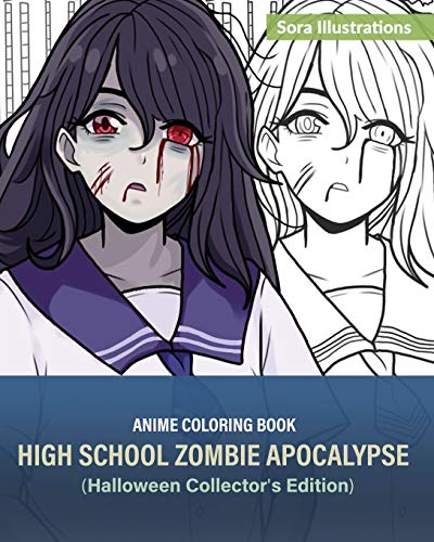 9781649920119: Anime Coloring Book: High School Zombie Apocalypse (Halloween Collector's Edition)