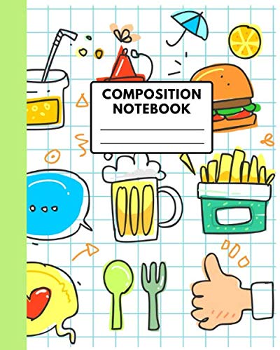 9781650254807: COMPOSITION NOTEBOOK: WIDED RULED PAPER (110 PAGES) 8X10 INCHES | Fun fastfood drawing soft cover | Perfect workbook exercise book journal for any ... Elementary Middle School Student Teacher! |