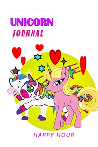 Stock image for UNICORN JOURNAL HAPPY HOUR: Composition Notebook Glitte Unicorn and Rainbow Pastel Hue Marble Journal for Girls, Kids, School, Students and Teachers (Wide Ruled 6 x 9, 120 pages for sale by Revaluation Books