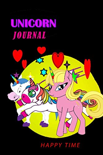 Stock image for UNICORN JOURNAL HAPPY TIME: Composition Notebook Glitte Unicorn and Rainbow Pastel Hue Marble Journal for Girls, Kids, School, Students and Teachers (Wide Ruled 6 x 9, 120 pages for sale by Revaluation Books