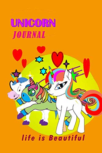 Stock image for UNICORN JOURNAL LIFE IS BEAUTIFUL: Composition Notebook Glitte Unicorn and Rainbow Pastel Hue Marble Journal for Girls, Kids, School, Students and Teachers (Wide Ruled 6 x 9, 120 pages for sale by Revaluation Books