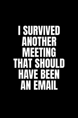 Stock image for I Survived Another Meeting that Should Have Been an Email: 6x9 Lined 100 pages Funny Notebook, Ruled Unique Diary, Sarcastic Humor Journal, Gag Gift, . christmas, appreciation gift: Lined notebook for sale by Revaluation Books