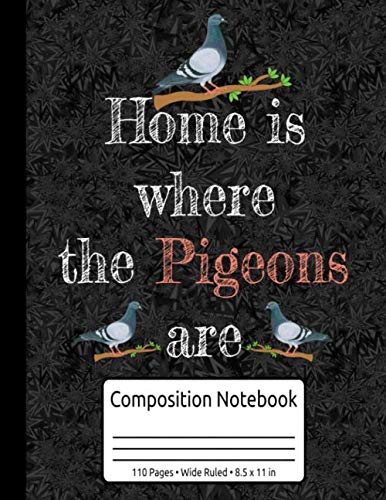 Stock image for Home Is Where The Pigeons Are Pigeon Racing Homing Pigeons Composition Notebook 110 Pages Wide Ruled 8.5 x 11 in: Pigeon Breeding & Pigeon Racing Tracking Journal for sale by Revaluation Books