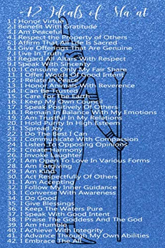 Beispielbild fr 42 Ideals of Ma'at: Sacred Positive Confessions Blue Stone Softcover Lined Writing Journal Notebook Diary | Ancient Egyptian Goddess Spiritual & Moral Affirmations | 100 Cream Pages | Divine Kemetism zum Verkauf von Revaluation Books