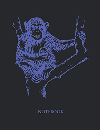 Stock image for Chimpanzee Notebook: Dot Grid Notebook - Large (8.5 x 11 inches) - 110 Numbered Pages - Blue Softcover for sale by Revaluation Books
