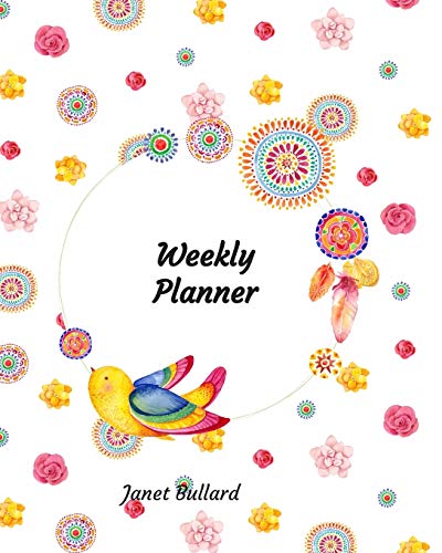 Imagen de archivo de Weekly Planner: Red Yellow Pink Roses One Year Monthly Undated Planner a la venta por Revaluation Books