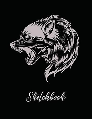 Stock image for Sketchbook: Large 8.5"x11" for Drawing, Sketch, Painting, Watercolor, Creation: 110 pages. Notebook and Sketchbook for Artist,Pencil, Markers, Paint. ( Black Wolf Cover ) for sale by Books From California