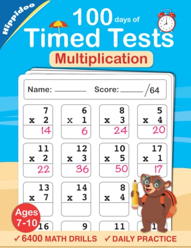 Beispielbild fr Timed Tests: Multiplication Math Drills, Practice 100 days of speed drills: Digits 0-12, Grades 3-5 zum Verkauf von Ergodebooks