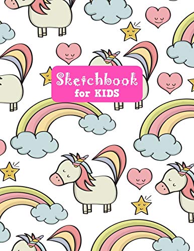 Sketchbook for Kids: Pretty Unicorn Large Sketch Book for Drawing, Writing,  Painting, Sketching, Doodling and Activity Book- Birthday and Christmas
