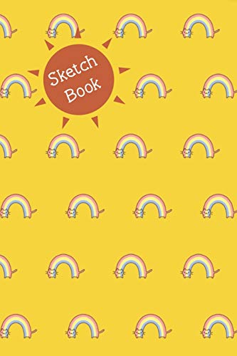 Imagen de archivo de Sketch Book: 6 x 9-inch Blank Sketch Book for Kids & Creative Adults! Yellow Cover with Rainbow Pattern a la venta por Revaluation Books