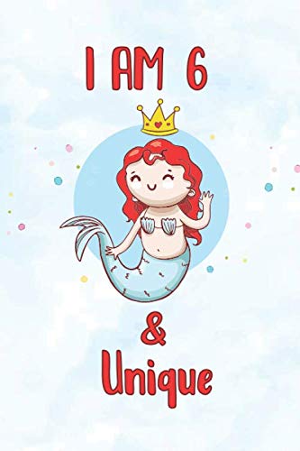 Stock image for I am 6 & Unique: Funny Magical Mermaid Blank Lined Notebook Draw and Write birthday gift for 6 year old girl, K-2, Glossy Cover, 110 Dotted Midline . mom and dad for early childhood education for sale by Revaluation Books