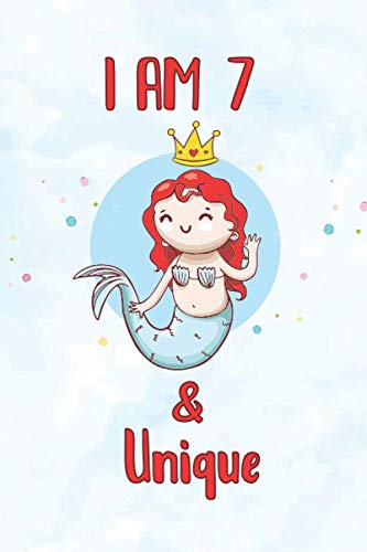 Stock image for I am 7 & Unique: Funny Magical Mermaid Blank Lined Notebook Draw and Write birthday gift for 7 year old girl, K-2, Glossy Cover, 110 Dotted Midline . mom and dad for early childhood education for sale by Revaluation Books