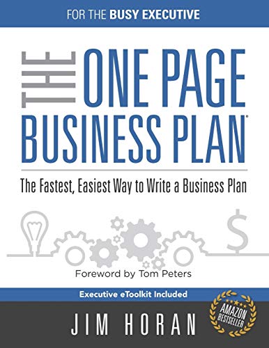 Beispielbild fr The One Page Business Plan for the Busy Executive: The Fastest, Eaiest Way to Write a Business Plan zum Verkauf von HPB-Emerald