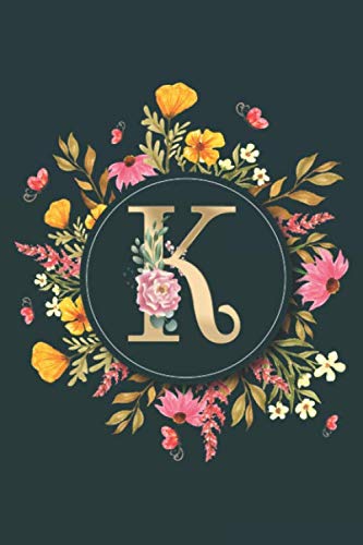 9781659136784: Letter K Notebook: Initial Monogram Letter K Journal - Pretty Personalized Lined Notebook For Kids, Girls, Women. ruled notebook Size 6 x 9 inches - 120 Pages