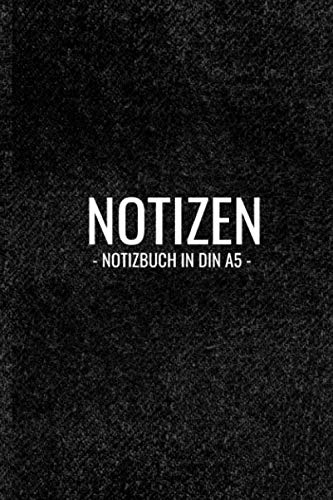 Beispielbild fr Notizen: schwarzes Notizbuch in Din A5: 110 Seiten blanko Papier zum Verkauf von Revaluation Books