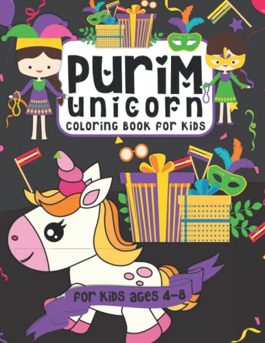 Purim Unicorn Coloring Book for Kids: A Purim Gift Basket Idea for