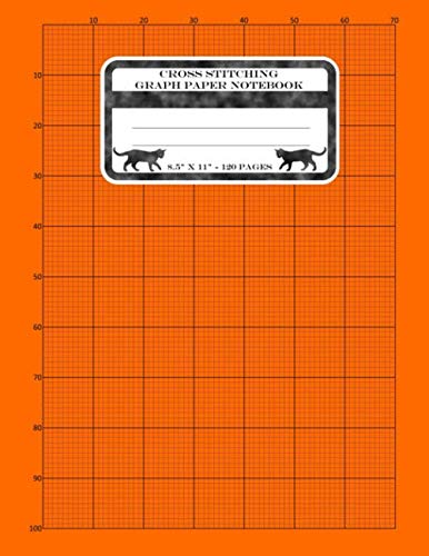 9781661415433: Cross Stitching Graph Paper Notebook: Cross Stitch Pattern Design Notebook Journal. Large Size Graph Paper. A Glance Of The Book Interior In Orange On Cover.