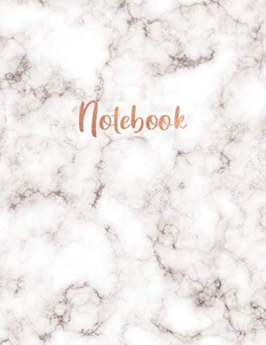 9781661917340: Notebook: Elegant White Marble and Rose Gold | 8.5 x 11 | College Ruled Pages