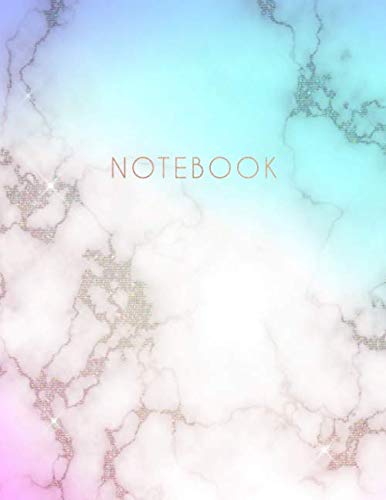 Stock image for Notebook: Pink Pastel Hue Marble and Glitter Rose Gold | 8.5 x 11 | College Ruled Pages for sale by Revaluation Books