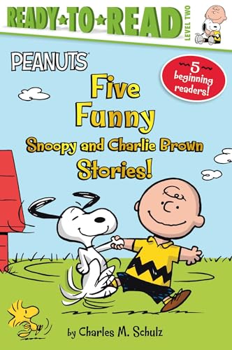 Stock image for Five Funny Snoopy and Charlie Brown Stories!: Let's Go to the Library!; Time for School, Charlie Brown; Snoopy and Woodstock; Snoopy, First Beagle on the Moon!; Make a Trade, Charlie Brown! (Peanuts) for sale by Lakeside Books