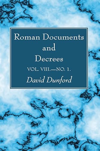 9781666762235: Roman Documents and Decrees, Volume VIII-No. 1