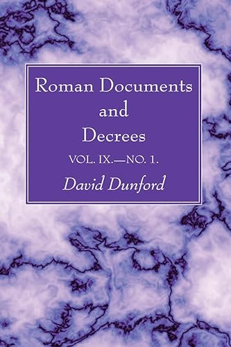 Stock image for Roman Documents and Decrees, Volume IX - No. 1 [Soft Cover ] for sale by booksXpress