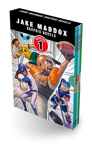 Stock image for Jake Maddox Graphic Novels Boxed Set 1: Comeback Catcher, Daydream Receiver, Home Ice Rivals, Soccer Superstar for sale by Red's Corner LLC