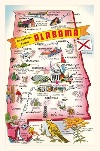 Stock image for Vintage Journal Map of Alabama Attractions for sale by GreatBookPrices