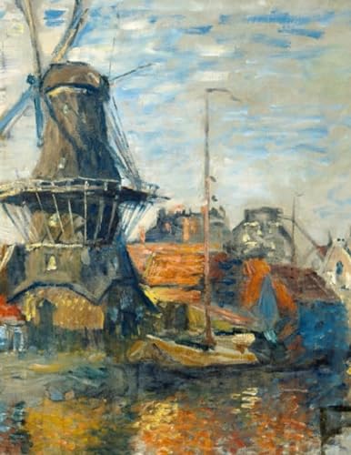 Stock image for Monet Sketchbook #3: Cool Artist Gifts - The Windmill, Amsterdam Claude Monet Sketchbooks For Artists Adults and Kids to Draw in 8.5x11" 100 blank pages for sale by Revaluation Books