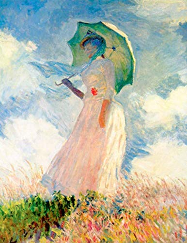 Imagen de archivo de Monet Sketchbook #7: Cool Artist Gifts - Study Of a Figure Outdoors. Woman With a Parasol, Facing Left Claude Monet Sketchbooks For Artists Adults and Kids to Draw in 8.5x11" 100 blank pages a la venta por Revaluation Books