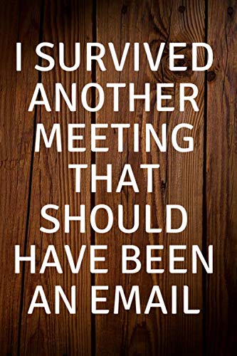 Stock image for I Survived Another Meeting That Should Have Been An Email: 6x9 Lined 100 pages , Funny Office CoWorker Notebook for sale by Revaluation Books