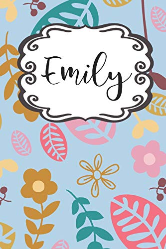 Stock image for Emily: Personalized Journal Writing Notebook for Girls Named Emily - Flowers and Leaves for sale by Big River Books