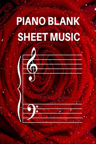 Beispielbild fr Piano Blank Sheet Music: Floral Red Rose Blank Sheet Music Journal Notebook For Piano ,Musicians Composition Music Manuscript Paper For Kids Teenagers . In, 6" x 9", 4 Staves Per Page,120 pages. zum Verkauf von Revaluation Books